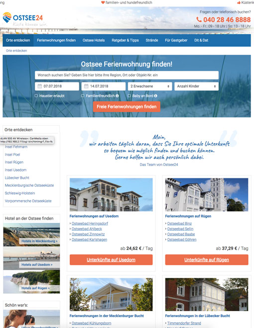 Ostsee24.de Webseiten-Screenshot