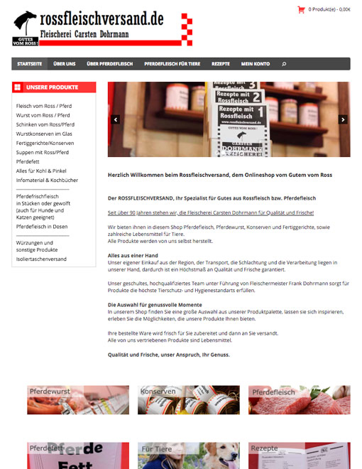 Rossfleischversand.de Webseiten-Screenshot